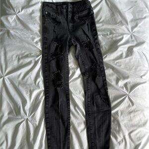 Black Ripped Jeggings Aeropostale